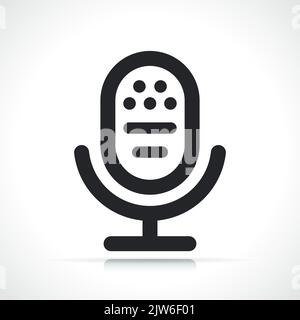 illustrazione dell'icona a linea sottile del microfono o del karaoke Illustrazione Vettoriale