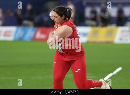 María Belén Toimil di Spagna Women's Shot Put Final durante il Campionato europeo di Atletica 2022 il 15 agosto 2022 a Monaco di Baviera, Germania - Foto Laurent Lairys / DPPI Foto Stock