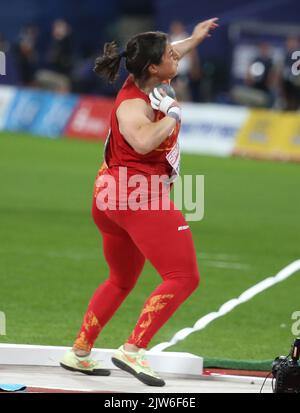 María Belén Toimil di Spagna Women's Shot Put Final durante il Campionato europeo di Atletica 2022 il 15 agosto 2022 a Monaco di Baviera, Germania - Foto Laurent Lairys / DPPI Foto Stock