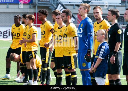 MAASTRICHT, PAESI BASSI - SETTEMBRE 4: Roda JC giocatori durante la partita olandese di Keukenkampioendivisie tra MVV e Roda JC allo Stadion de Geusselt il 4 Settembre 2022 a Maastricht, Paesi Bassi (Foto di Frank Kerbusch/Orange Pictures) Foto Stock