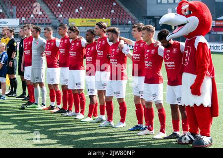 MAASTRICHT, PAESI BASSI - SETTEMBRE 4: Giocatori MVV durante la partita olandese di Keukenkampioendivisie tra MVV e Roda JC allo Stadion de Geusselt il 4 settembre 2022 a Maastricht, Paesi Bassi (Foto di Frank Kerbusch/Orange Pictures) Foto Stock