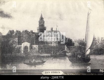 Faccia dal Vecht sul castello Nijenrode vicino a Breukelen. N.B. il castello ha oggi l'indirizzo Straatweg 25 a Breukelen. Foto Stock