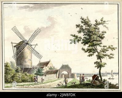 Vista sulla Dorpsstraat a Cothen da nord-est. Foto Stock