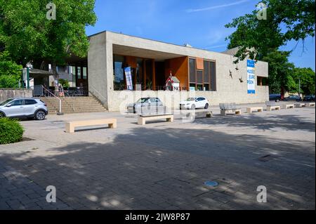 Il Museo europeo di Schengen, Lussemburgo, la città dove il famoso accordo di Schengen è stato firmato il 14 giugno 1985. Foto Stock