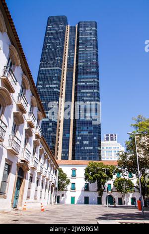 Palazzo Imperiale nel centro di Rio de Janeiro, Brasile - 28 ottobre 2022: Dettagli del Palazzo Imperiale nel centro di Rio de Janeiro. Foto Stock