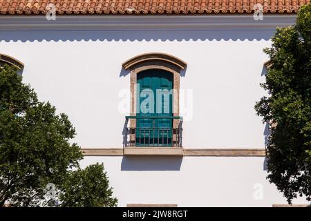 Palazzo Imperiale nel centro di Rio de Janeiro, Brasile - 28 ottobre 2022: Dettagli del Palazzo Imperiale nel centro di Rio de Janeiro. Foto Stock