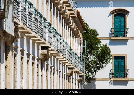 Palazzo Imperiale nel centro di Rio de Janeiro, Brasile - 28 ottobre 2022: Dettagli del Palazzo Imperiale nel centro di Rio de Janeiro. Foto Stock