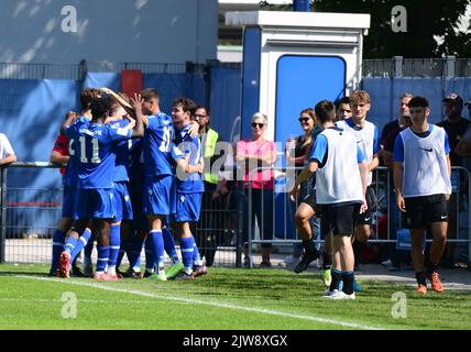 KSC Youth League U19 Bundesliga vince contro il 1860 München A-Junioren Foto Stock