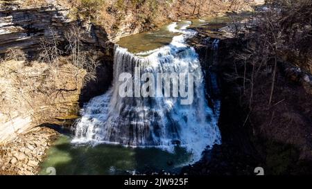 Le cascate Burgess, una cascata sul fiume Falling Water a Putnam, Tennessee, Stati Uniti. Foto Stock