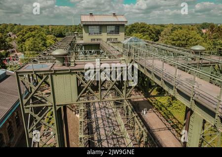 Dettaglio del vecchio ascensore Henrichenburg a Waltrop-Oberwiese Foto Stock