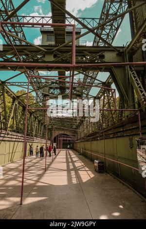 Dettaglio del vecchio ascensore Henrichenburg a Waltrop-Oberwiese Foto Stock