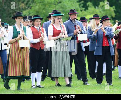 Grafenegg, bassa Austria, Austria. Settembre 4th, 2022. Chiusura delle bande di ottone del festival a Grafenegg Foto Stock