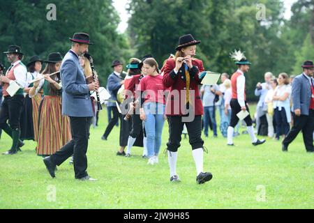 Grafenegg, bassa Austria, Austria. Settembre 4th, 2022. Chiusura delle bande di ottone del festival a Grafenegg Foto Stock