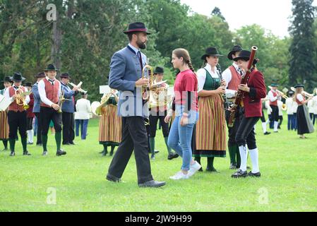 Grafenegg, bassa Austria, Austria. Settembre 4th, 2022. Chiusura delle bande di ottone del festival a Grafenegg Foto Stock