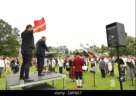 Grafenegg, bassa Austria, Austria. Settembre 4th, 2022. Chiusura delle bande di ottone del festival a Grafenegg Foto Stock