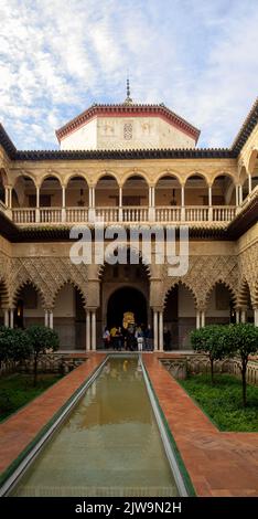 Patio de las Doncellas, Alcazar di Siviglia Foto Stock