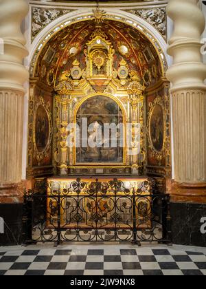 Chiesa di San Luigi di Francia pala d'altare barocca di San Ignazio di Loyola Foto Stock