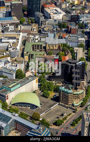 Veduta aerea, Chiesa di San Giovanni Battista, Propsteihof, Teatro Dortmund, Città, Dortmund, Zona della Ruhr, Renania settentrionale-Vestfalia, Germania, sito di culto, DE, EUR Foto Stock