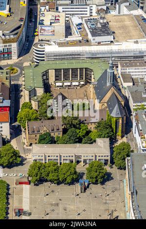 Veduta aerea, Chiesa di San Giovanni Battista, Propsteihof, Città, Dortmund, zona della Ruhr, Renania settentrionale-Vestfalia, Germania, sito di culto, DE, Europa, Faith Communi Foto Stock