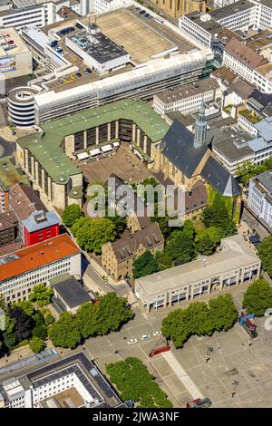 Veduta aerea, Chiesa di San Giovanni Battista, Propsteihof, Città, Dortmund, zona della Ruhr, Renania settentrionale-Vestfalia, Germania, sito di culto, DE, Europa, Faith Communi Foto Stock