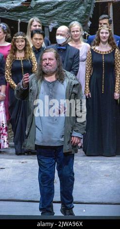 Stephen Gould, cortina al Wagner's Tannhauser, Bayreuth Opera Festival 2022, Baviera, Germania Foto Stock