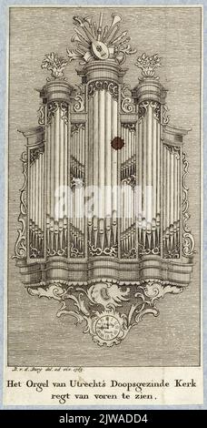 L'organo della Chiesa Battista di Utrecht Regt da vedere dalla parte anteriore. Foto Stock