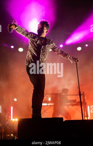 La band messicana Cafe Tacvba si esibisce dal vivo al Festival di Musica vive Latino 2022 di Saragozza, Spagna Foto Stock