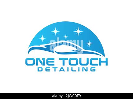Auto One Touch dettaglio Logo Design 1 Touch Car Wash Logo Design Template Illustrazione Vettoriale