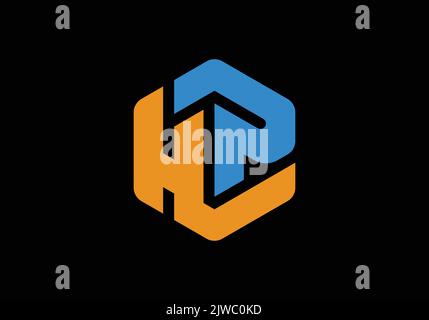 HLP lettera monogramma iniziale hlp Logo Design modello vettoriale H L P Letter poligonale Logo Design Illustrazione Vettoriale