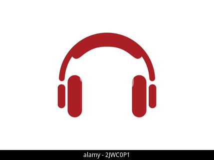 Cuffie auricolari cuffie auricolari modello di design con logo per l'ascolto Illustrazione Vettoriale