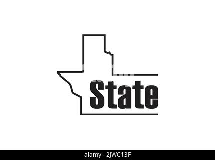 State Texas USA Logo Design delineare Texas Mappa icona modello di disegno Illustrazione Vettoriale