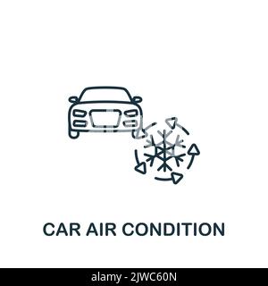 Icona dell'aria condizionata della vettura. Linea semplice linea Car Service icona per modelli, web design e infografiche Illustrazione Vettoriale
