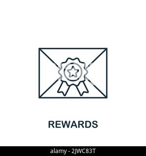 Icona Rewards. Linea semplice Crowdfunding icona per modelli, web design e infografiche Illustrazione Vettoriale