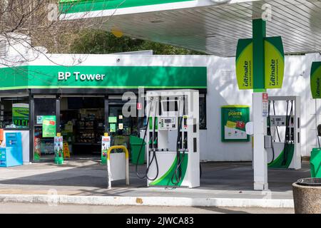 Stazione di servizio BP a Sydney, NSW, Australia Foto Stock