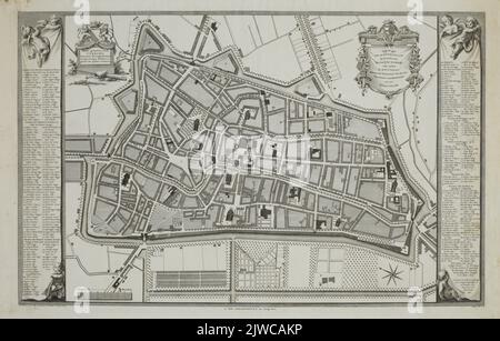 Superficie piana della città/utrecht, con tutte le grane, le strade, le stegen, i corridoi, i mercati, e/ luoghi degli edifici pubblici. Foto Stock