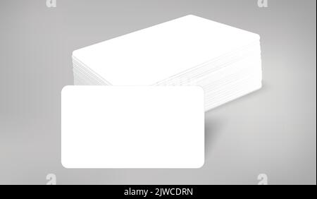 Pila di biglietti da visita White Blank Mockup Brand Identity Corporate Stationary Template Illustrazione Vettoriale