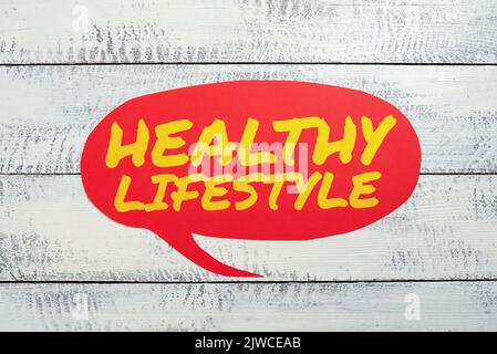 Didascalia di testo Presentazione di Healthy LifestyLive Healthy impegnarsi in attività fisica ed esercizio fisico. Vetrina aziendale vivere sano impegnarsi in fisico Foto Stock