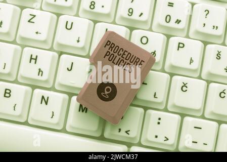 Firma a mano procedura Lostre Stips ai principi guida regole e regolamenti. Internet Concept passi ai principi guida regole e. Foto Stock