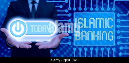 Titolo concettuale Islamic BankingBanking sistema bancario basato sui principi della legge islamica. Parola per sistema bancario basato sui principi dell'Islam Foto Stock