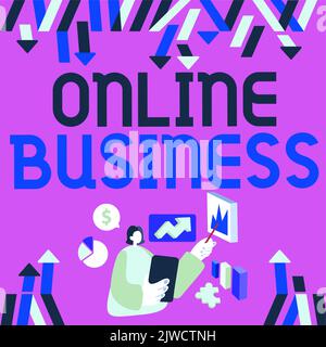 Didascalia concettuale Online BusinessTransaction commerciale che condivide informazioni in internet. Concetto Internet Condivisione delle transazioni commerciali Foto Stock