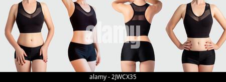 donna abbigliamento sportivo abbigliamento marcare a caldo crop top shorts Foto Stock