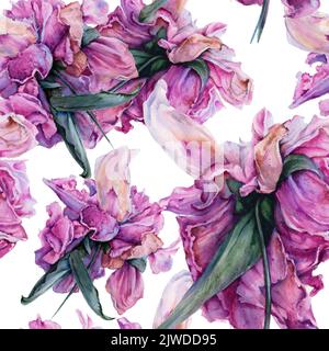 Sfondo vecchie peonie. Ripetizione senza giunture. Foto Stock