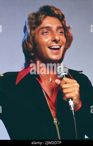 Barry Manilow, berühmter amerikanischer Pop Sänger und Musiker, Ritratto, 1979. Barry Manilow, famoso musicista e cantante pop americano, ritratto, 1979. Foto Stock