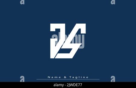 Lettere alfabetiche iniziali Monogramma logo JS , SJ Illustrazione Vettoriale
