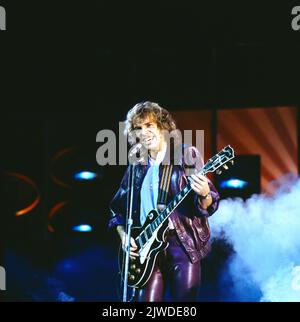 Disco, ZDF Musiksendung, Deutschland, 1979, Auftritt von Peter Frampton, britischer Rock-Musiker. Disco, spettacolo di musica TV, Germania, 1979, performance di Peter Frampton, musicista di British Rock. Foto Stock