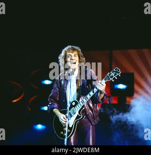 Disco, ZDF Musiksendung, Deutschland, 1979, Auftritt von Peter Frampton, britischer Rock-Musiker. Disco, spettacolo di musica TV, Germania, 1979, performance di Peter Frampton, musicista di British Rock. Foto Stock