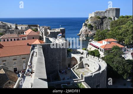 Fort Lovrijenac anche conosciuto come la Red Keep nel Trono di Spade. Foto Stock