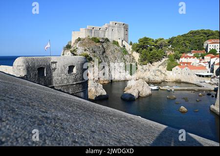 Fort Lovrijenac anche conosciuto come la Red Keep nel Trono di Spade. Foto Stock