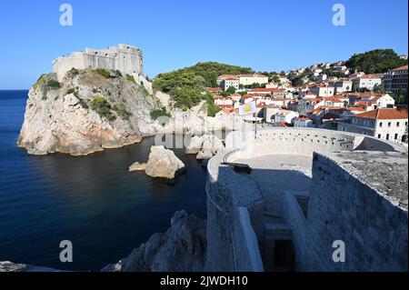 Fort Lovrijenac anche conosciuto come la Red Keep nel Trono di Spade. Foto Stock