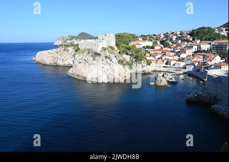 Fort Lovrijenac anche conosciuto come la Red Keep nel Trono di Spade. Foto Stock